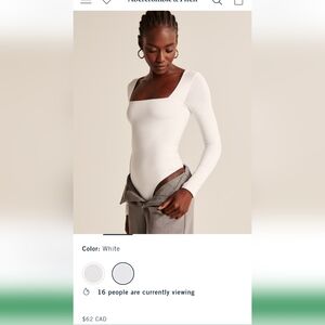 ABERCROMBIE squareneck long sleeve bodysuit